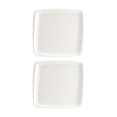 Bonna China Moove 8.5" x 8"  Square Warm White Porcelain Plate (Set of 2)
